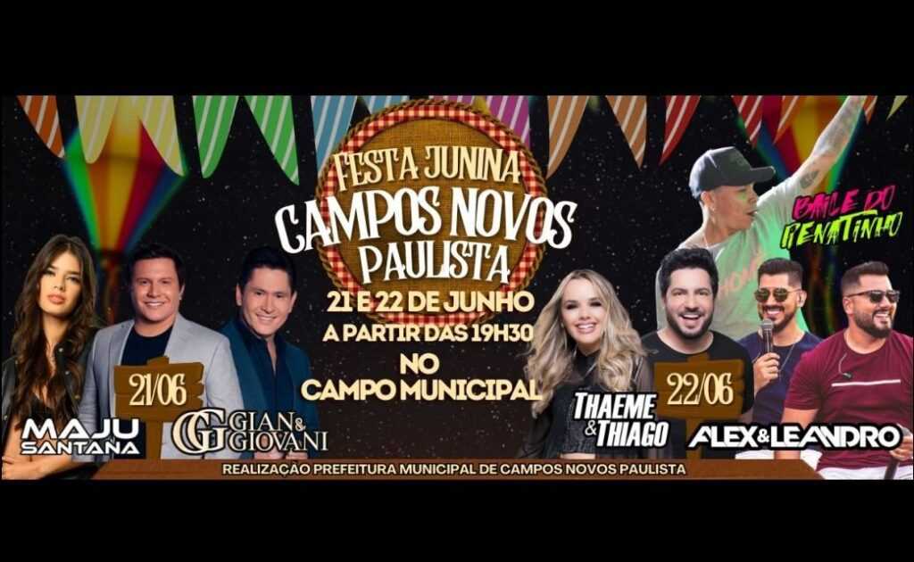 Gian e Giovani e Thaemy e Thiago são atrações da Festa Junina de Campos Novos Paulista gian-e-giovani-e-thaemy-e-thiago-sao-atracoes-da-festa-junina-de-campos-novos-paulista